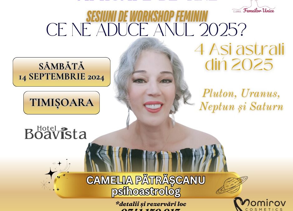 Aproape de tine – sesiuni de workshop feminin / TIMIȘOARA