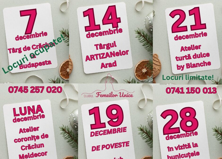 Evenimente decembrie 2024