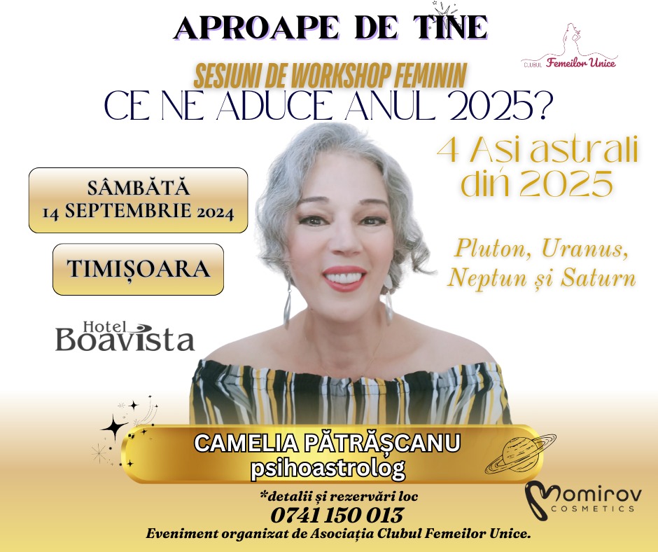 Aproape de tine – sesiuni de workshop feminin / TIMIȘOARA